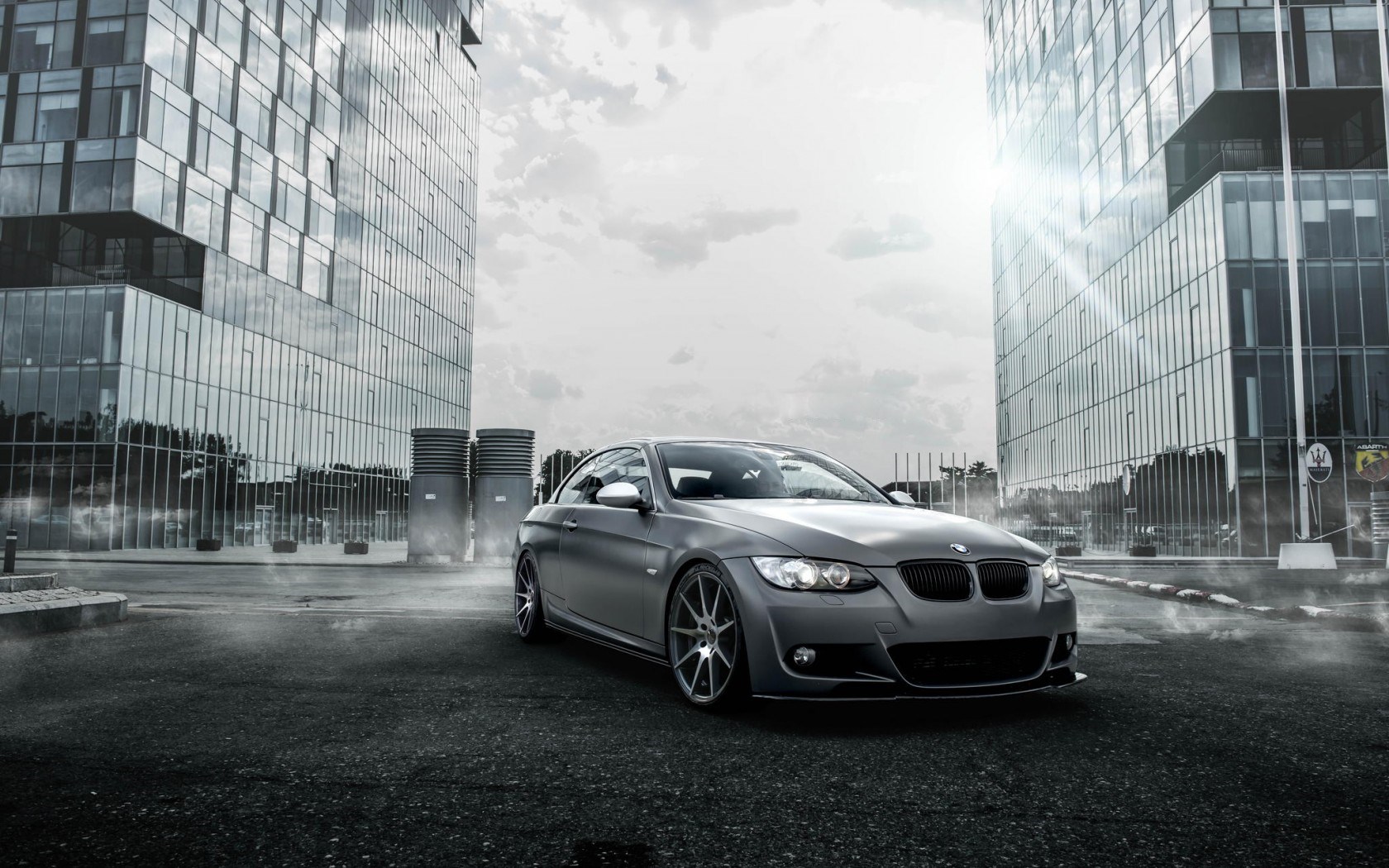 Silver BMW coupe